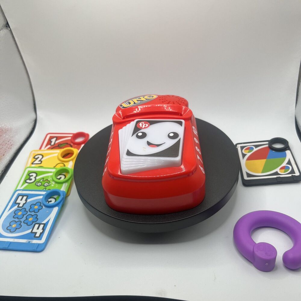 COMPLETE Fisher-Price Laugh & Learn Counting & Colors UNO WORKS 5 Cards & Ring